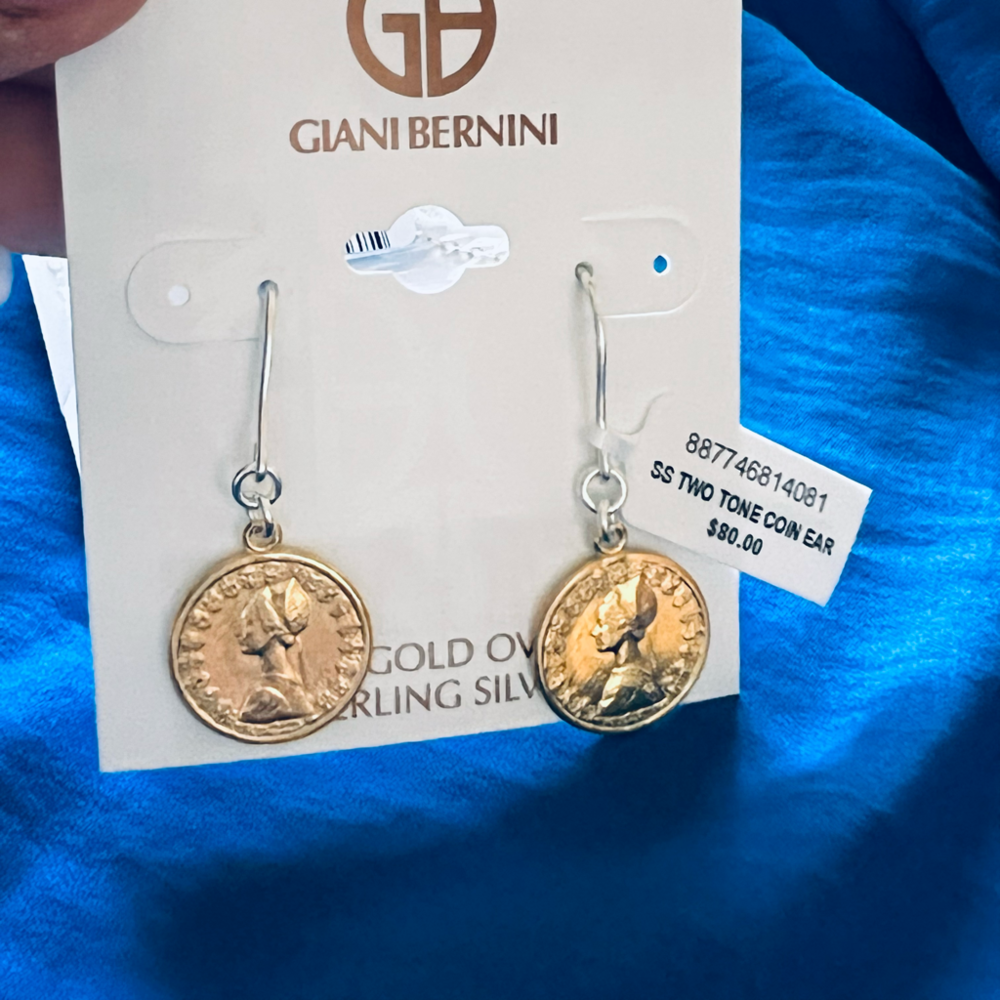Gianni Bernini coin earrings 925 silver